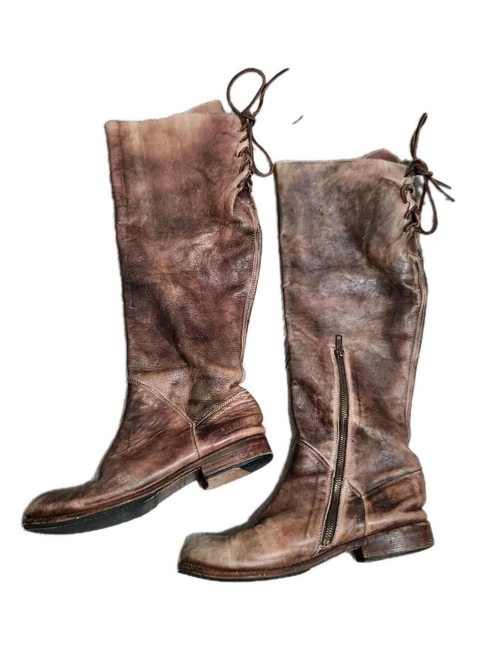 Bed Stu Boots Size 9 Bench Made Cobbler Brown Lace Up Leather